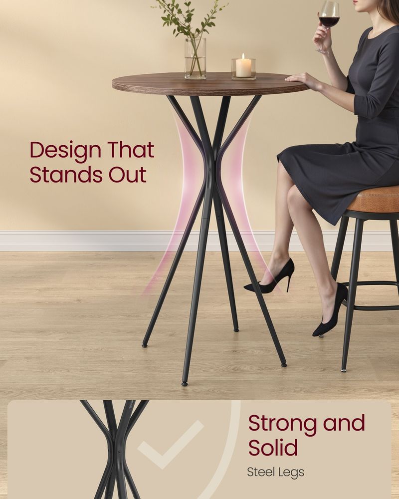 High Pub Table – X-Shaped Legs – Tall Bar Table