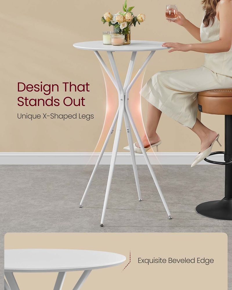 High Pub Table – X-Shaped Legs – Tall Bar Table