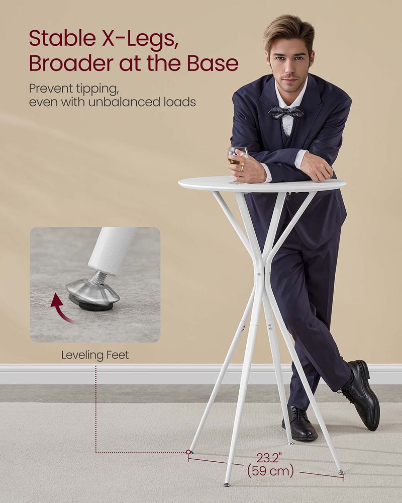 High Pub Table – X-Shaped Legs – Tall Bar Table