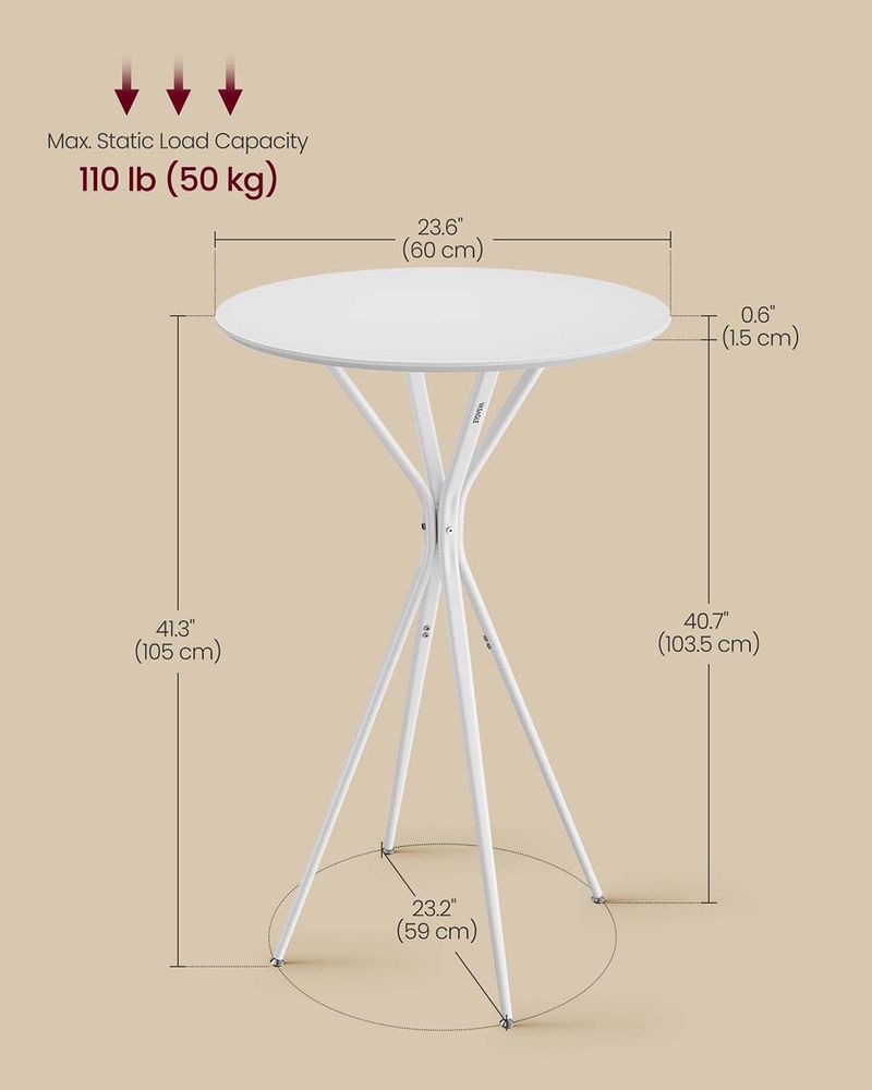 High Pub Table – X-Shaped Legs – Tall Bar Table
