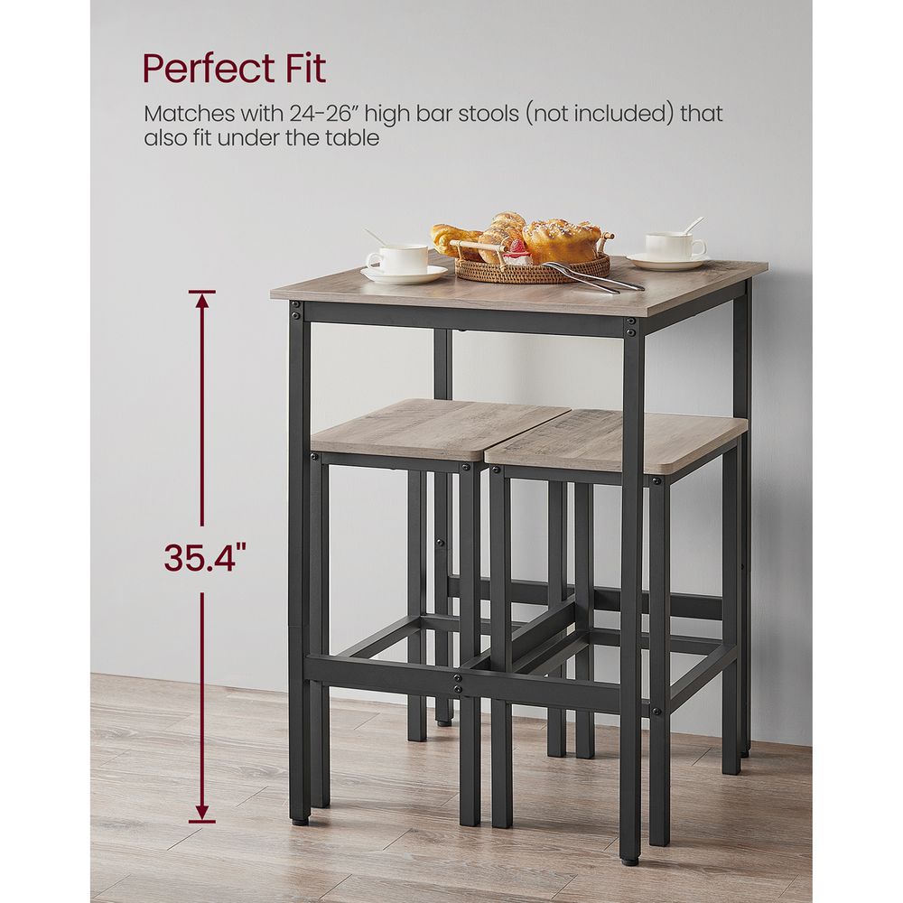 High Top Bar Table – Square Design – Industrial Pub Table