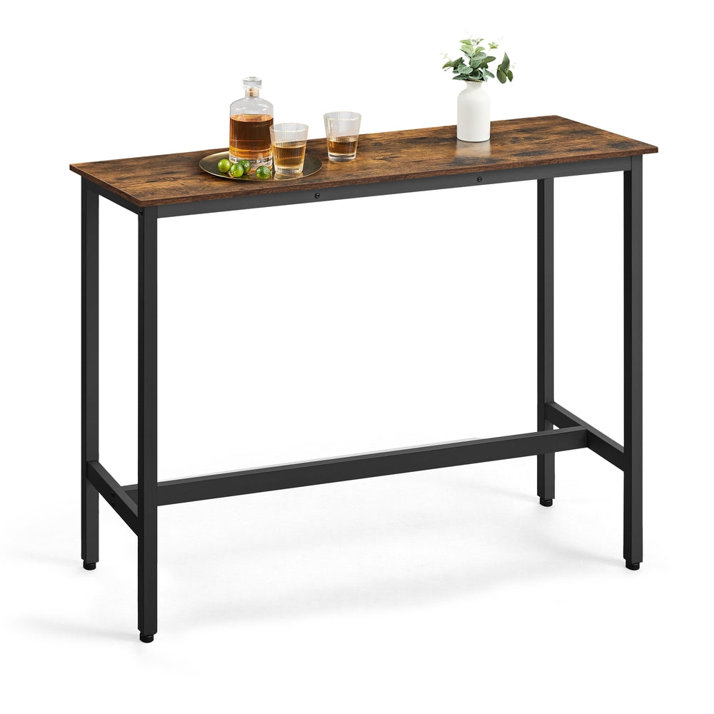 Narrow Bar Table 47 Inch Kitchen Breakfast Table With Metal Legs
