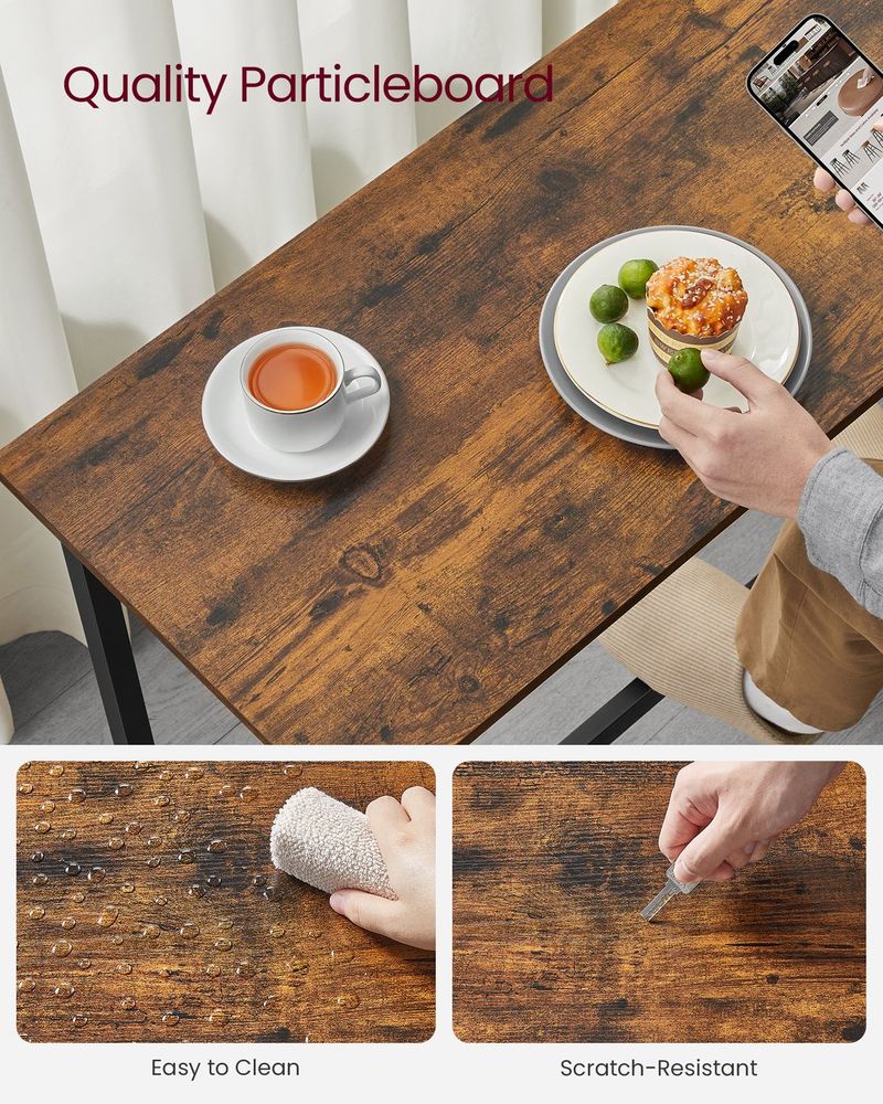 Narrow Bar Table 47 Inch Kitchen Breakfast Table With Metal Legs