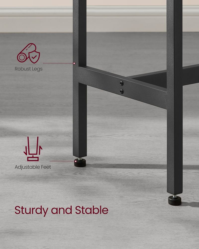 Narrow Bar Table 47 Inch Kitchen Breakfast Table With Metal Legs