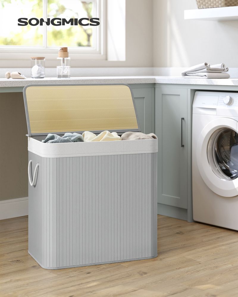 Laundry Hamper With Lid - 3 Section - 39.6 Gallon 150L