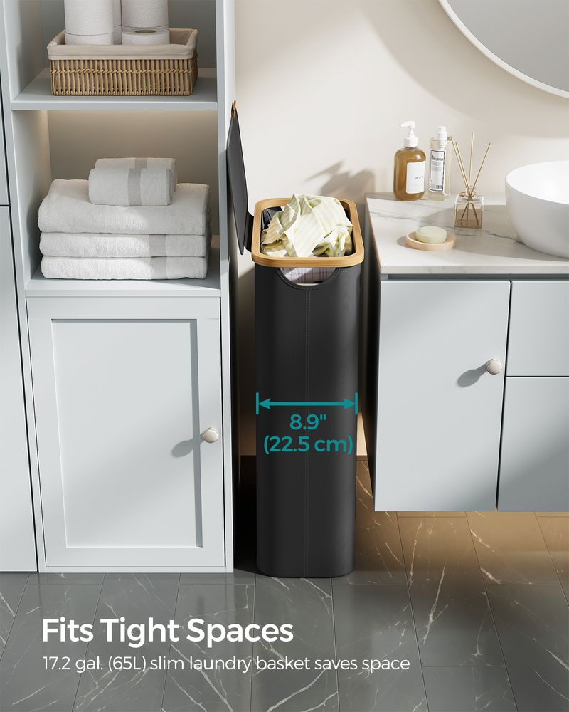 23.8 Gallon Laundry Hamper With Lid Removable Liner Basket