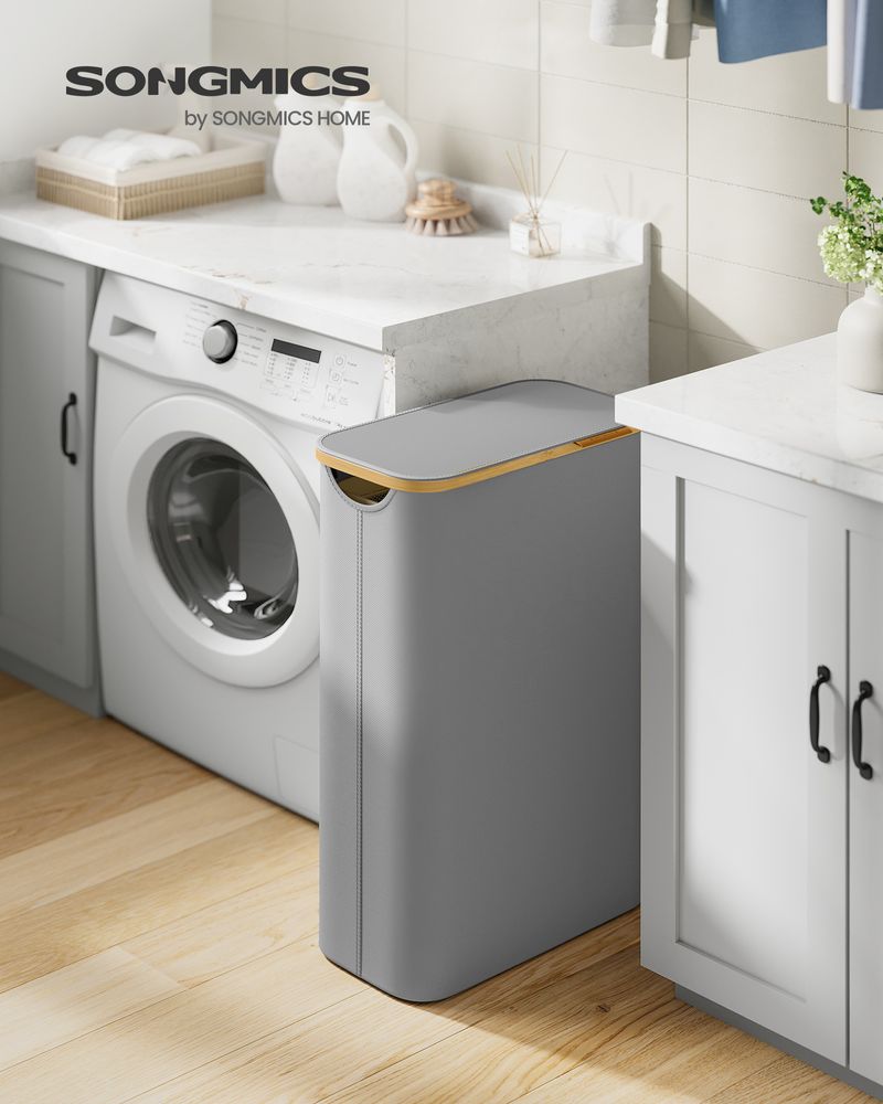 23.8 Gallon Laundry Hamper With Lid Removable Liner Basket
