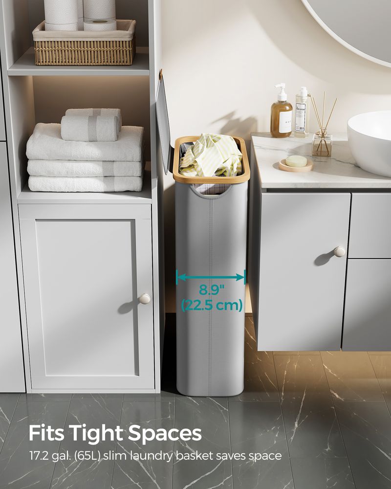 23.8 Gallon Laundry Hamper With Lid Removable Liner Basket