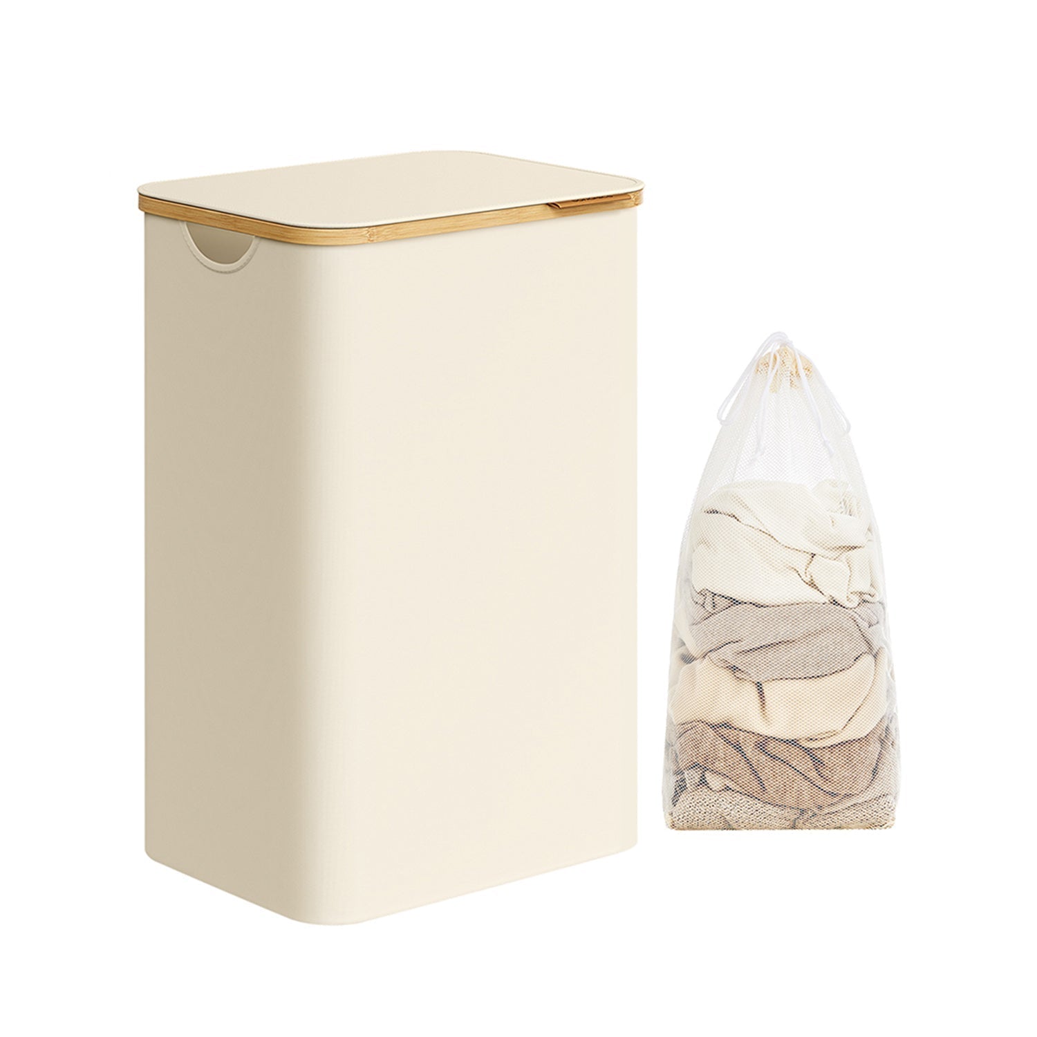 23.8 Gallon Laundry Hamper With Lid Removable Liner Basket