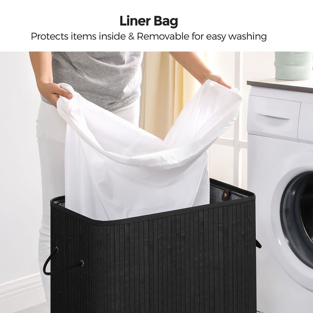 Laundry Hamper With Lid - Bamboo - 26.4 Gallon Capacity