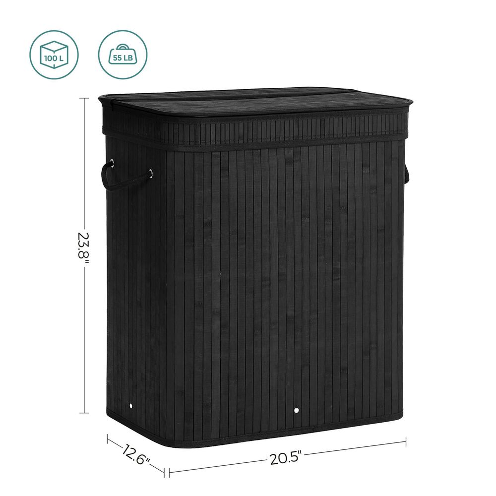 Laundry Hamper With Lid - Bamboo - 26.4 Gallon Capacity