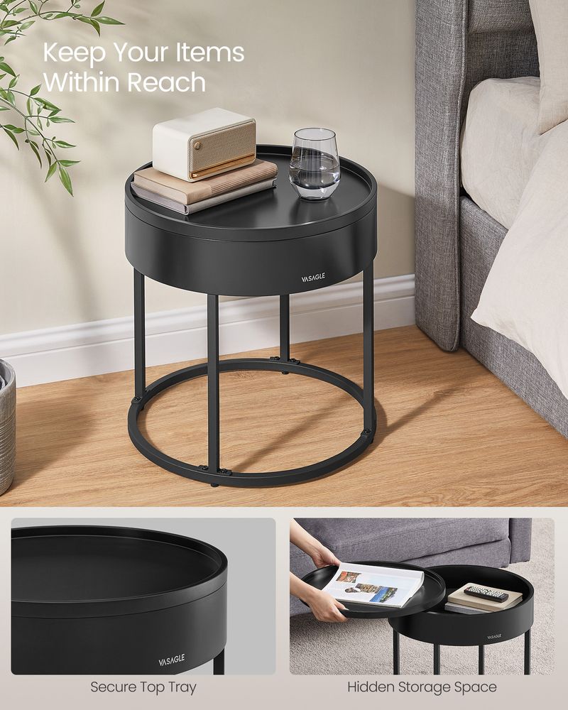 Round Coffee Tables Set of 2 – Hidden Storage – Nesting Design