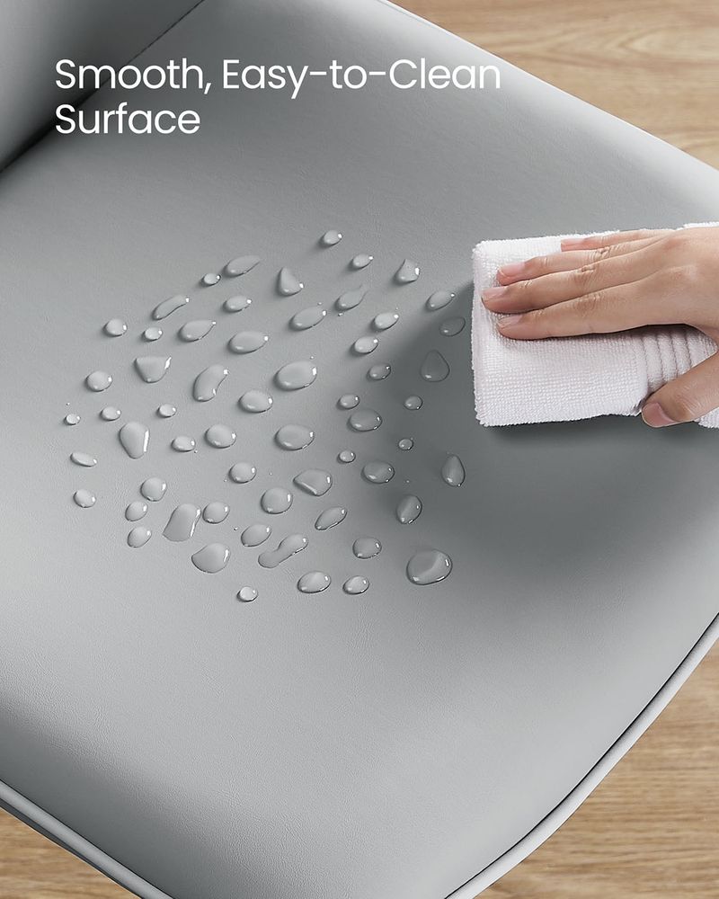 Leather Dining Chairs Set – Padded Seats & Backrest – Steel Legs