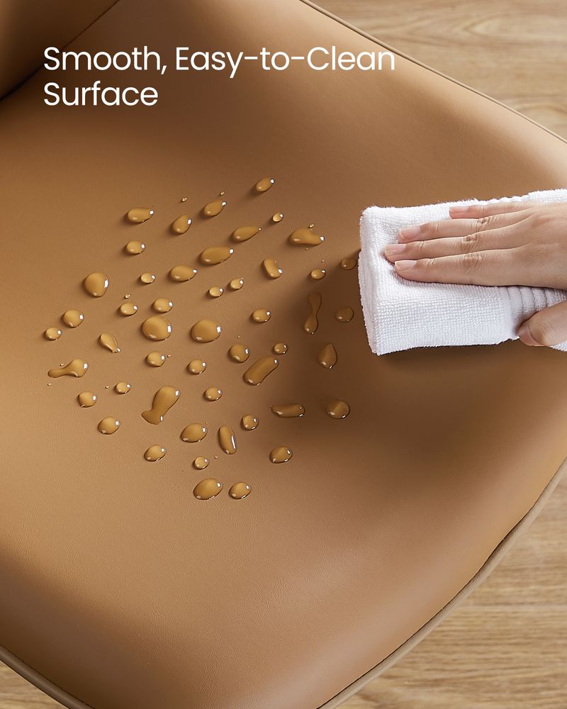 Leather Dining Chairs Set – Padded Seats & Backrest – Steel Legs