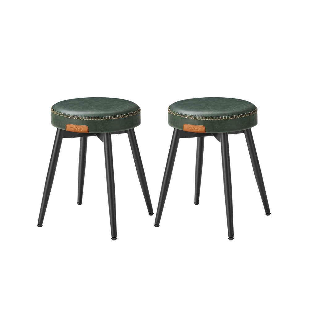 Dining Stool – Padded Faux Leather Seat – Space-Saving Design