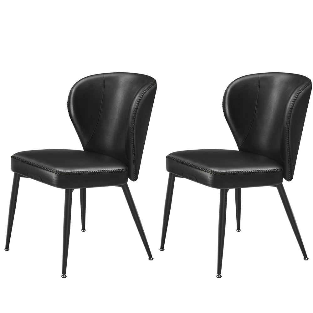 Dining Chairs Set of 2 Upholstered Padded Seat With Metal Legs