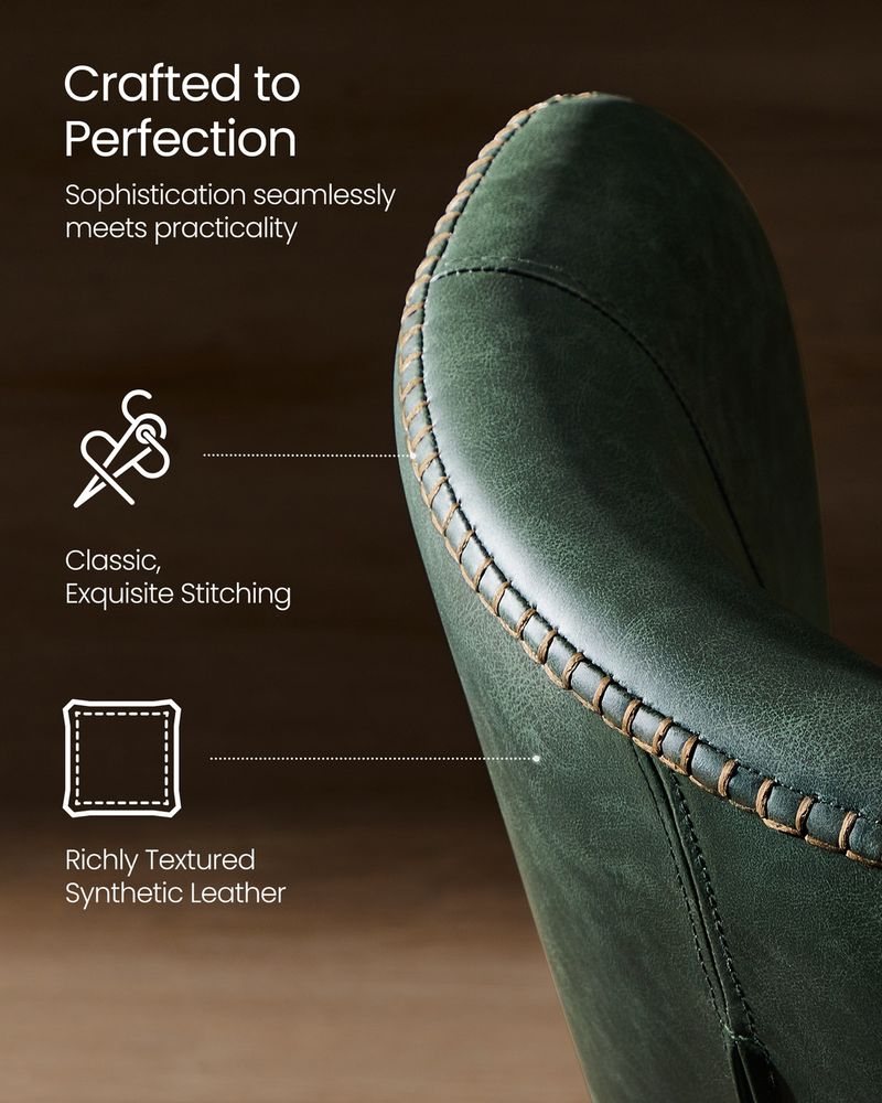 Dining Chairs Set – Padded Faux Leather Seats – Steel Legs