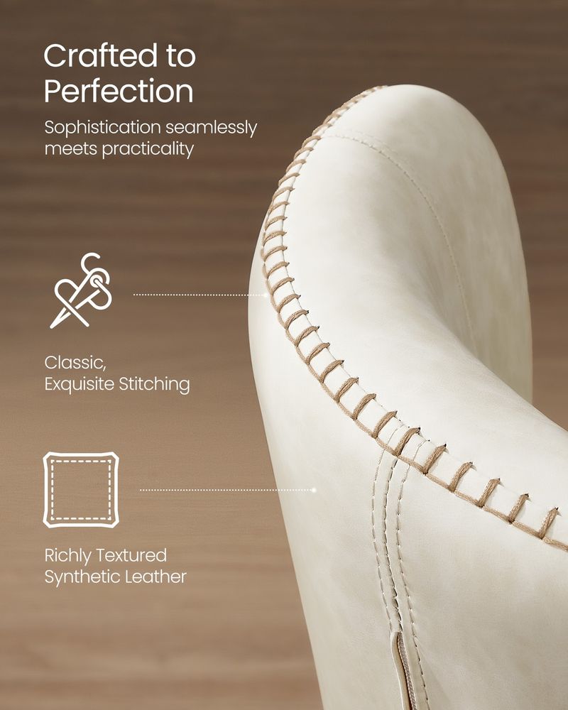 Dining Chairs Set – Padded Faux Leather Seats – Steel Legs