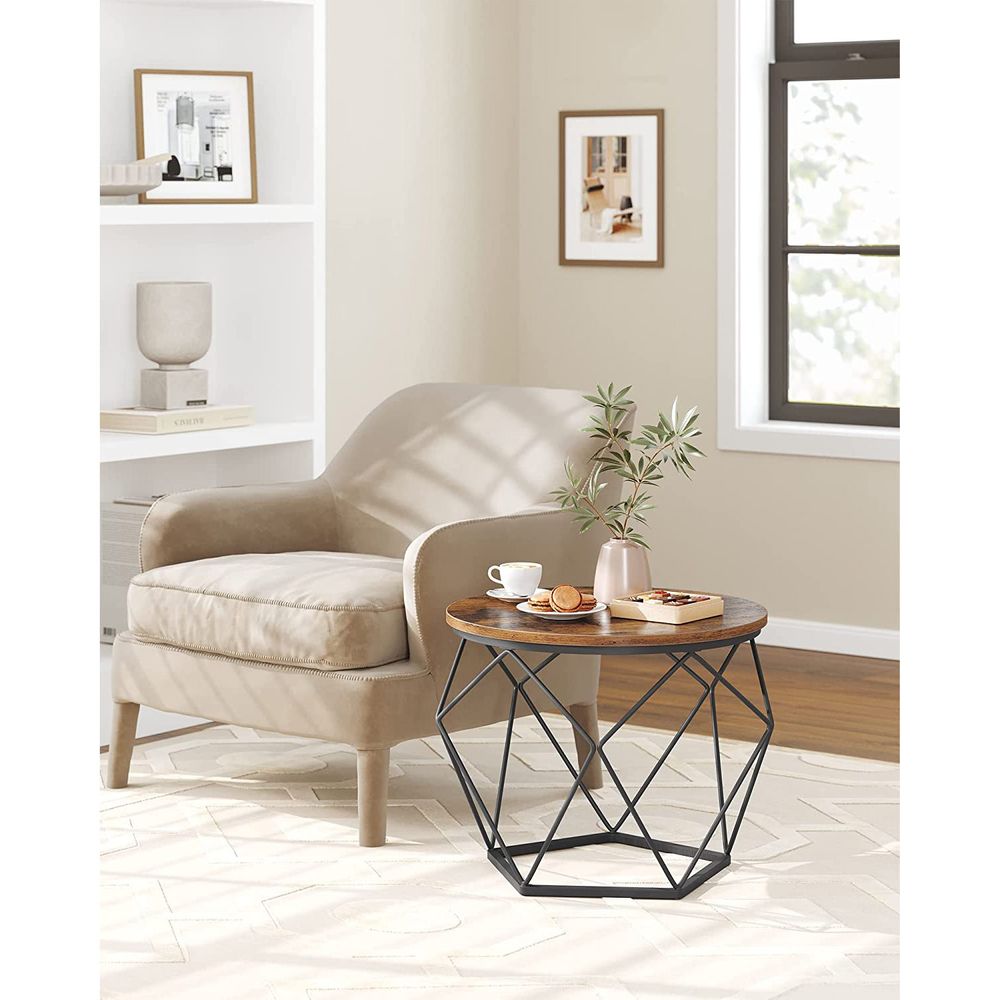Round Coffee Table Set Of 2 - Steel Frame - Modern Living Room