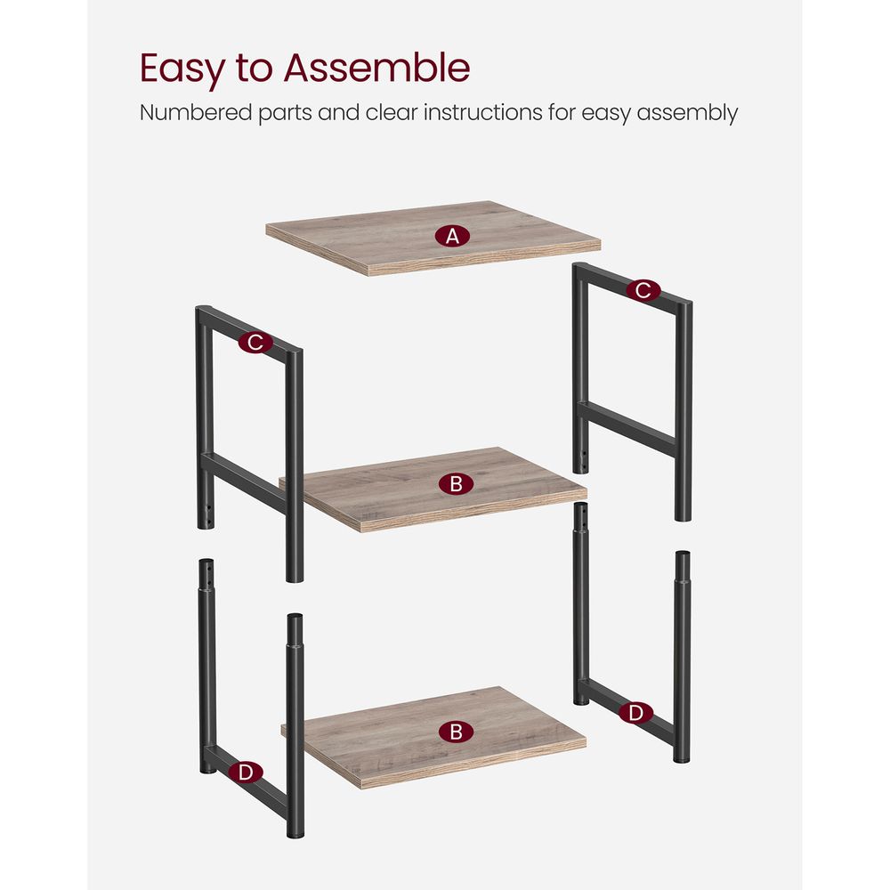 Small End Table With 3 Tiers – Industrial Design – Slim Space-Saving Table