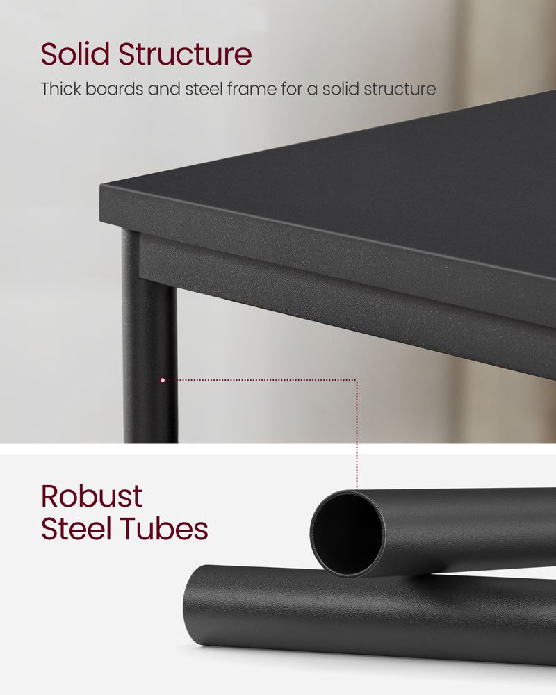 Small End Table With 3 Tiers – Industrial Design – Slim Space-Saving Table