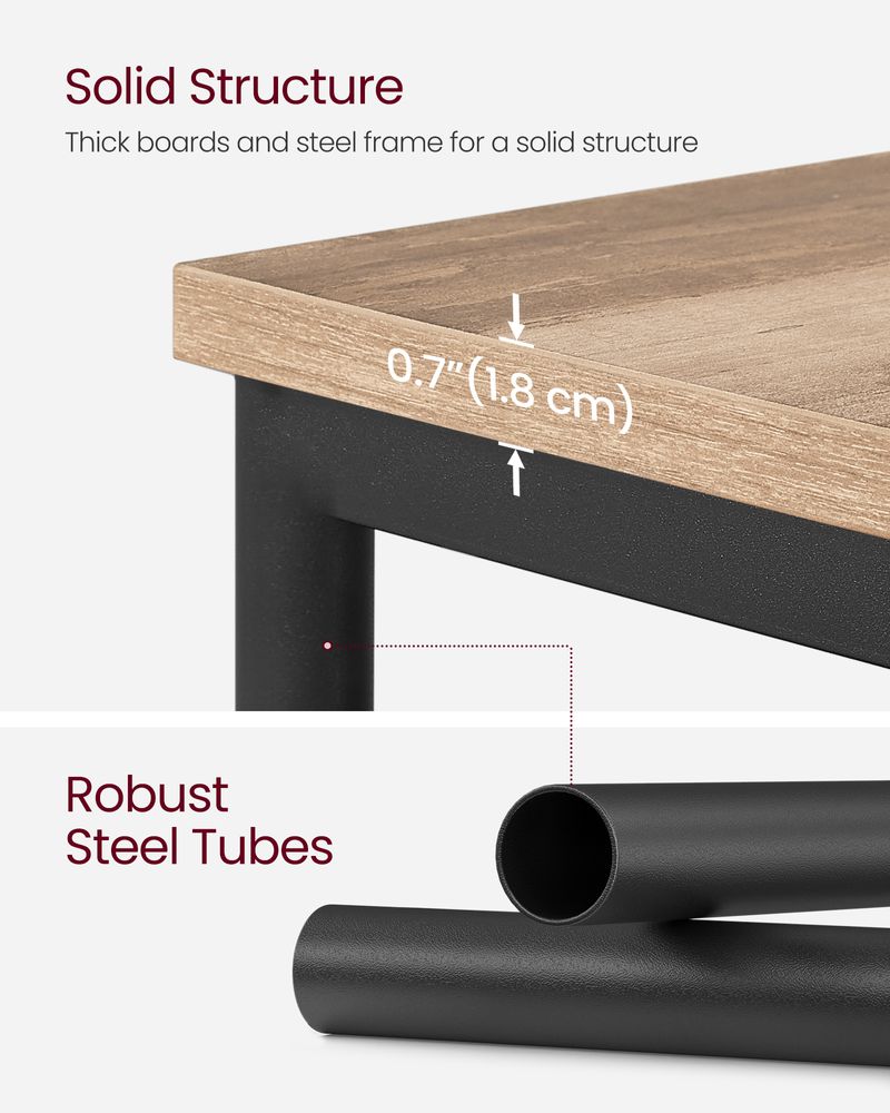 Small End Table With 3 Tiers – Industrial Design – Slim Space-Saving Table