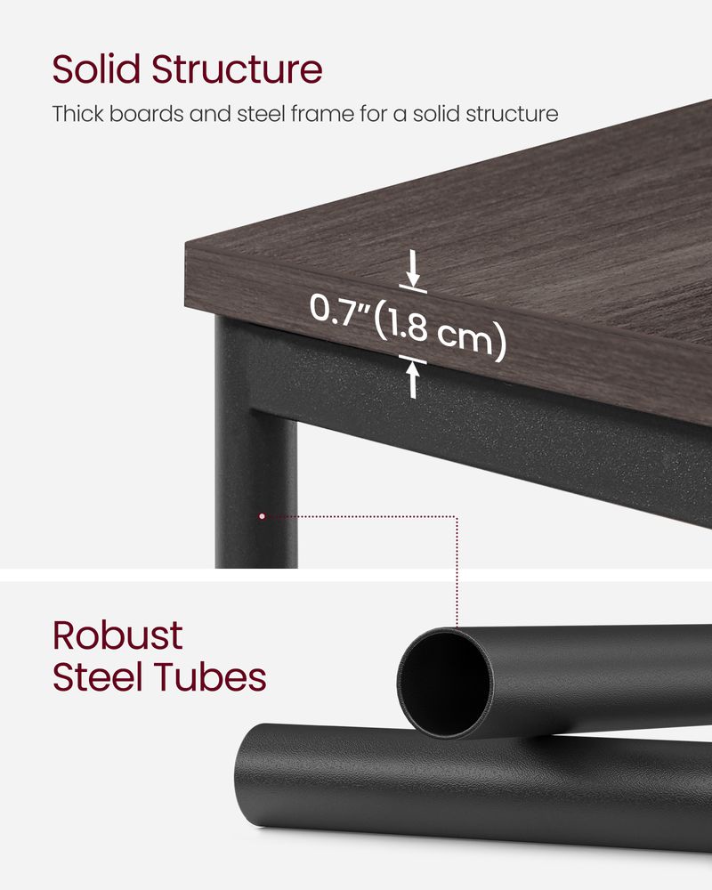 Small End Table With 3 Tiers – Industrial Design – Slim Space-Saving Table