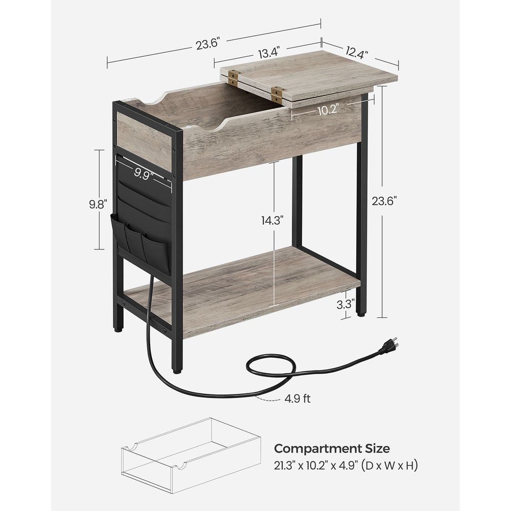 End Tables Set With USB Ports And Outlets - Power Storage