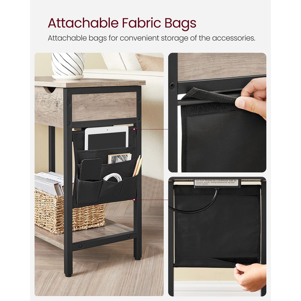 End Tables Set With USB Ports And Outlets - Power Storage