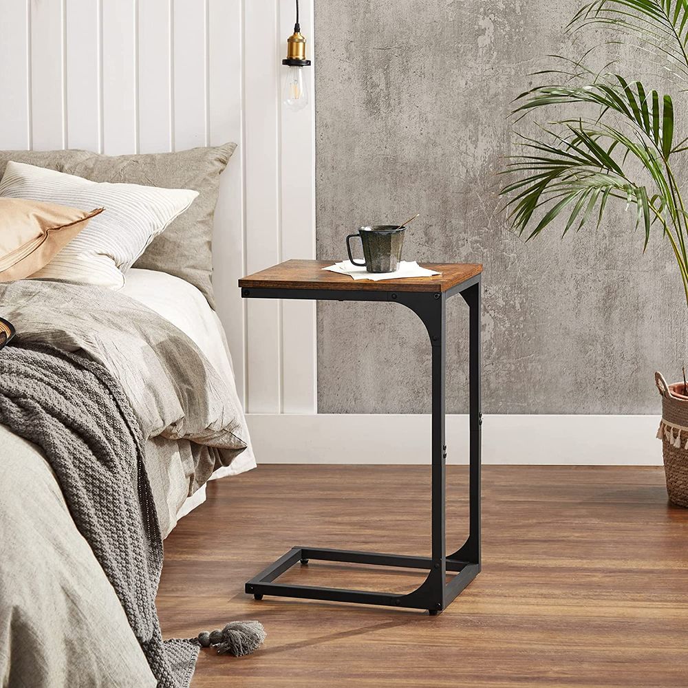 C-Shaped End Table - Slim Side Table - For Sofa Or Bed