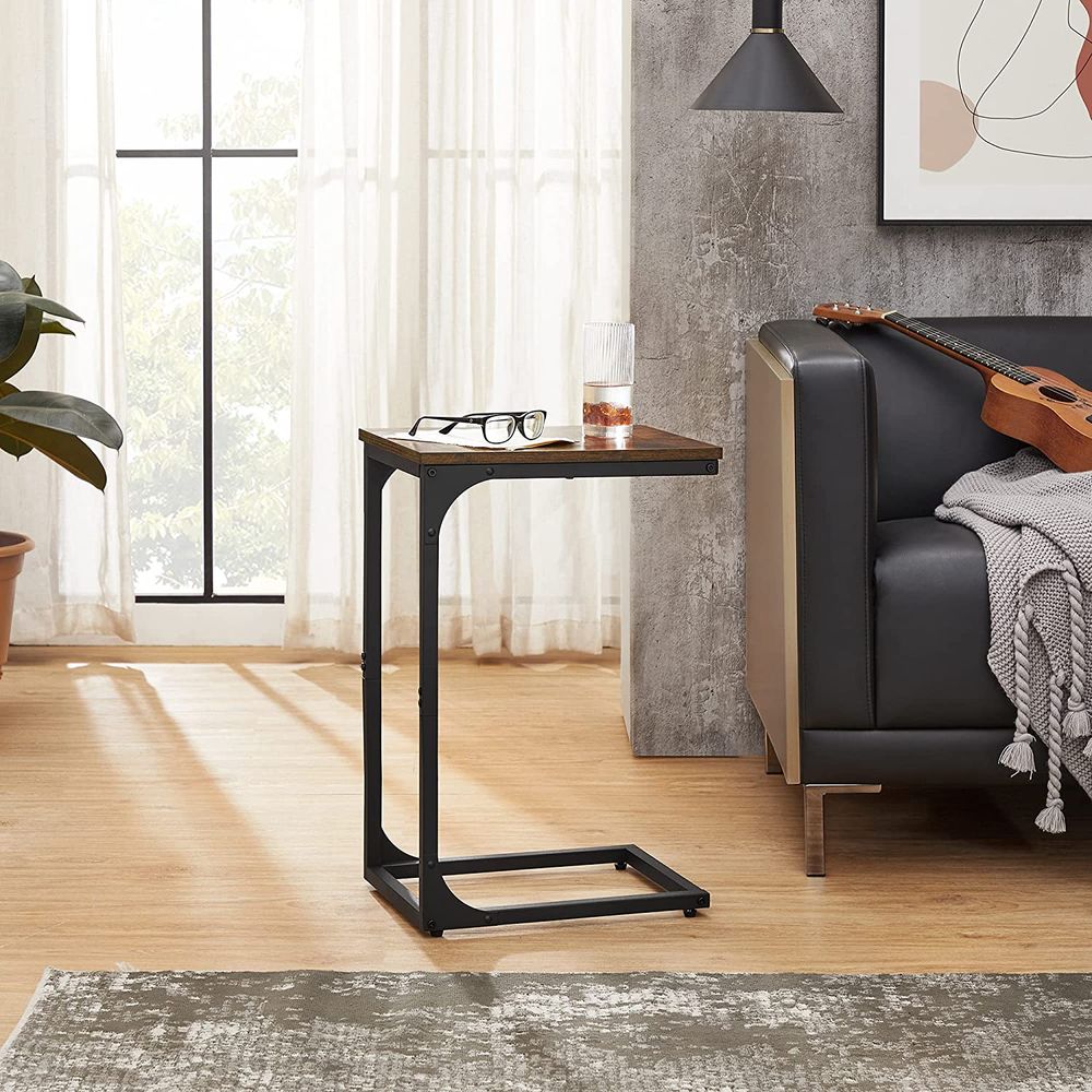 C-Shaped End Table - Slim Side Table - For Sofa Or Bed