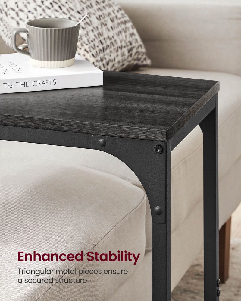 C-Shaped End Table - Slim Side Table - For Sofa Or Bed