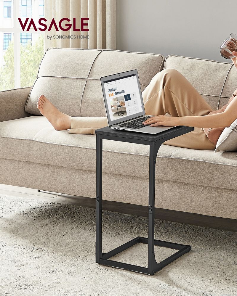 C-Shaped End Table – Slim Design – Sofa and Bed Side Table