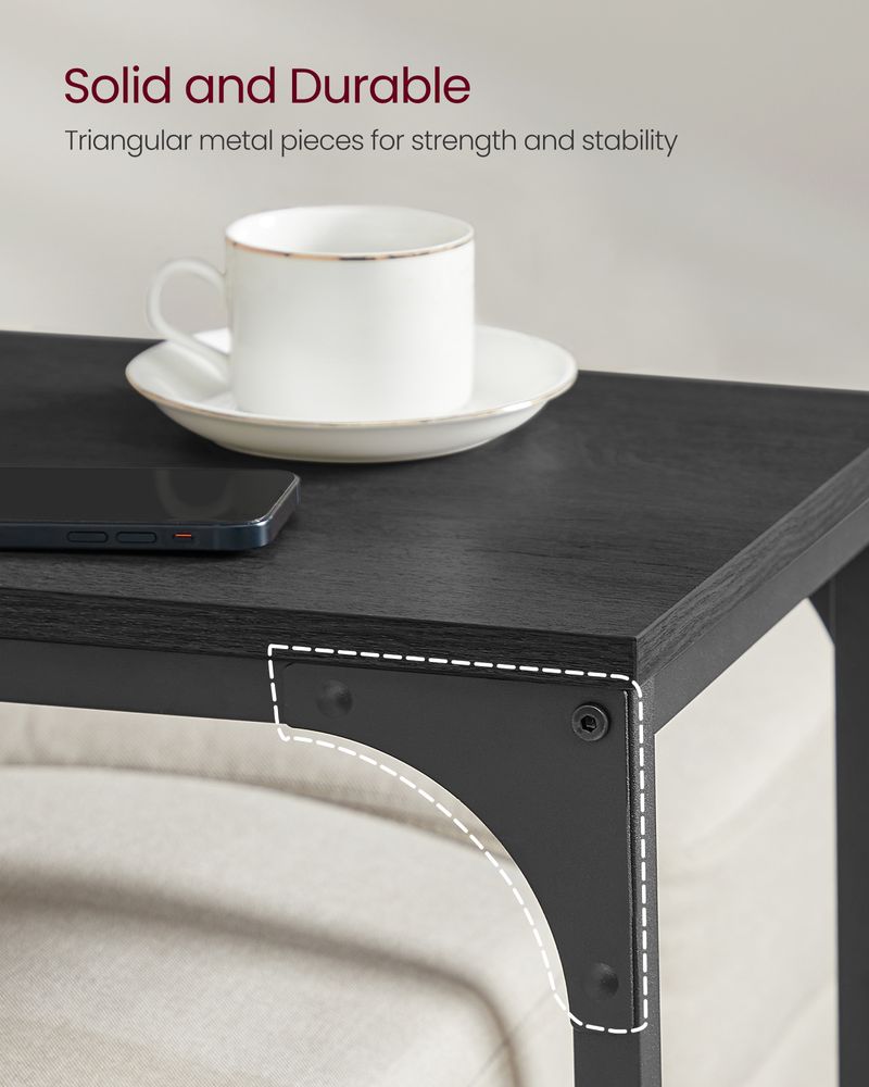 C-Shaped End Table - Slim Side Table - For Sofa Or Bed