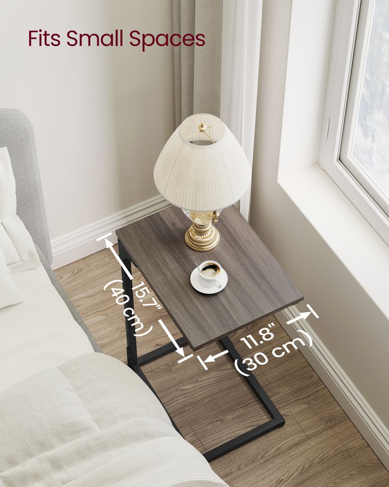 C-Shaped End Table - Slim Side Table - For Sofa Or Bed