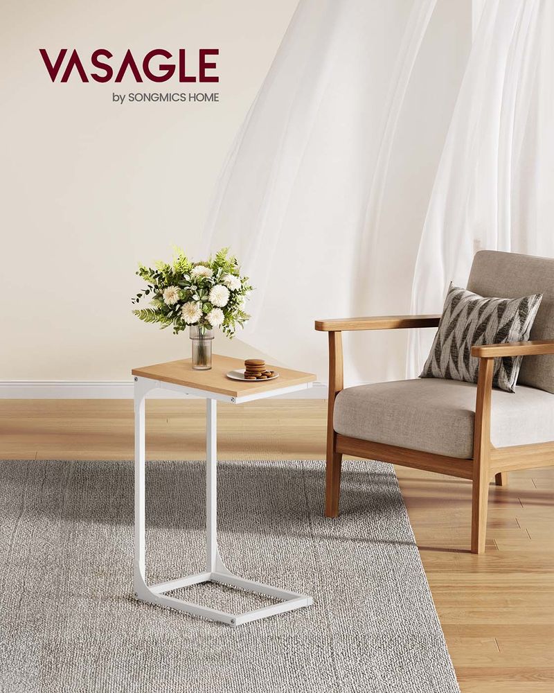 C-Shaped End Table – Slim Design – Sofa and Bed Side Table