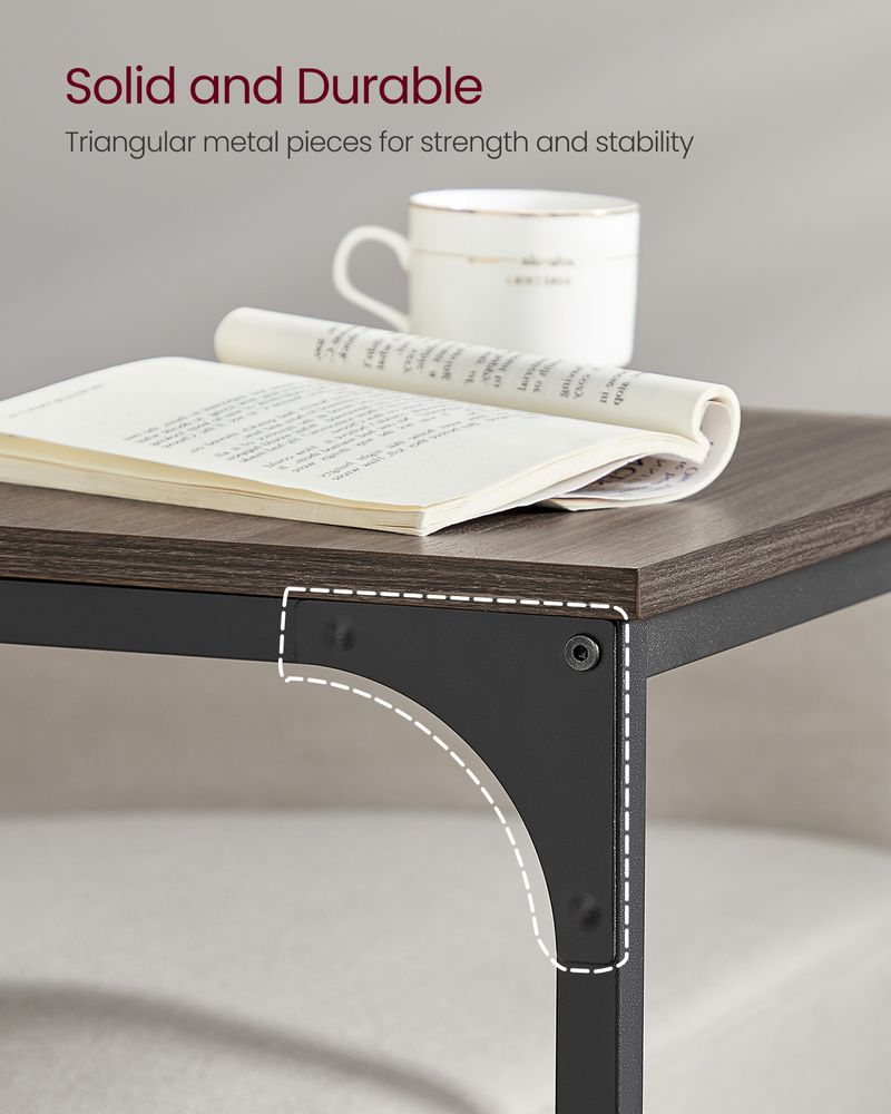 C-Shaped End Table - Metal Frame - Slim Side Table For Sofa