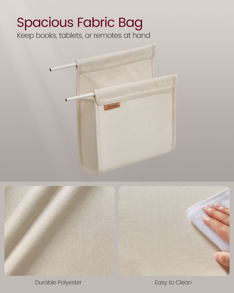 C-Shaped Side Table - With Wheels - Slim Sofa And Bed Table