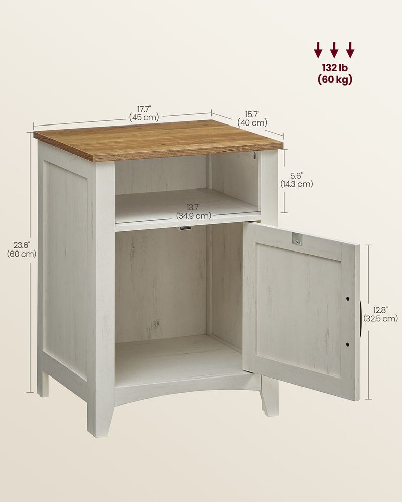 Farmhouse Nightstand With Barn Door Bedside Table With Storage
