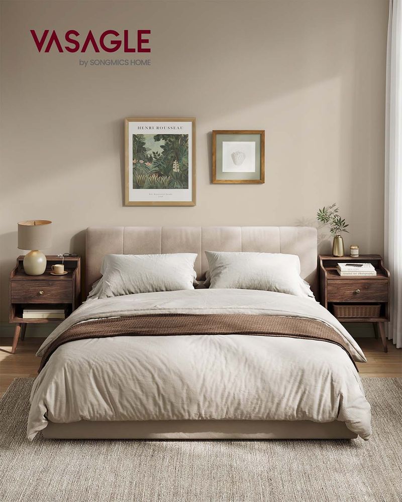 Bedside Tables Set of 2 With Hidden Drawers Storage Nightstands