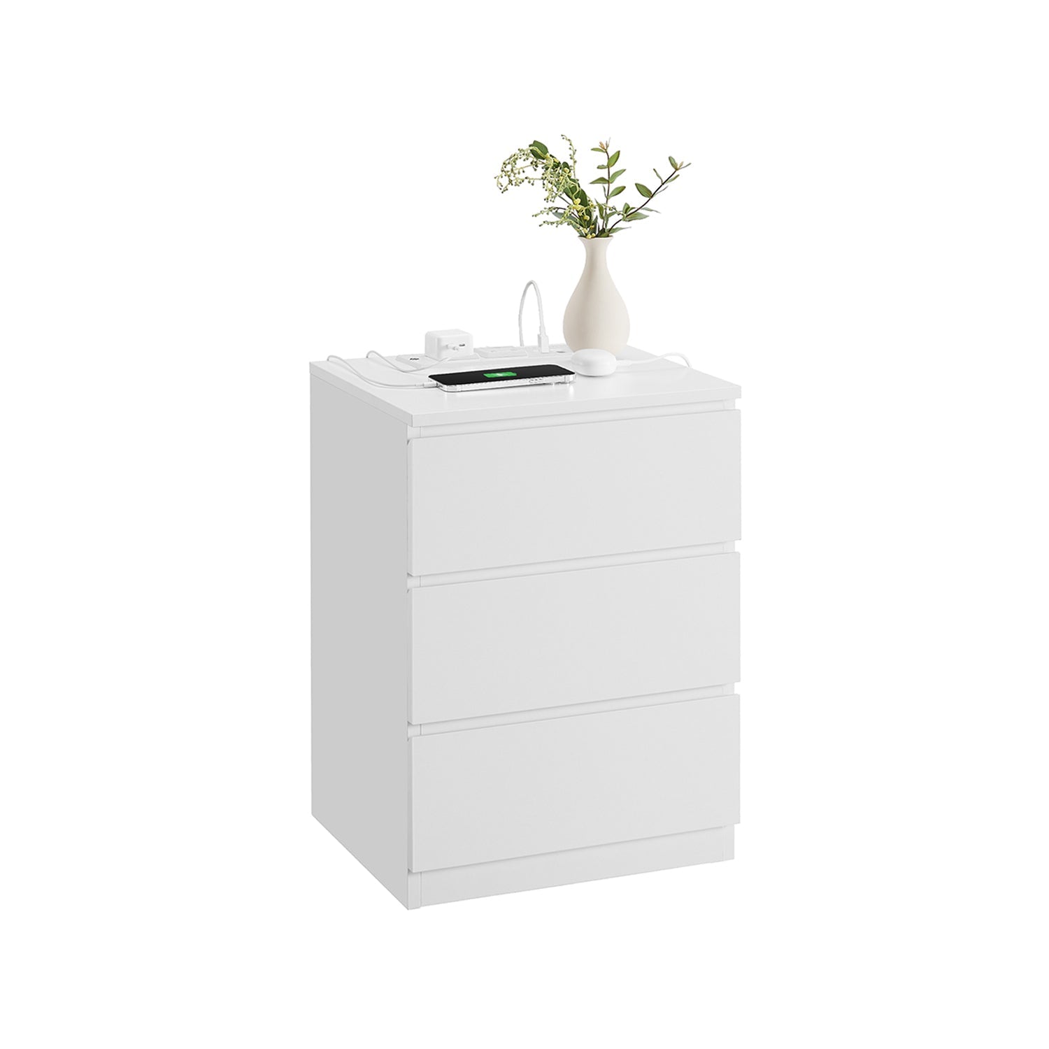 Nightstand With Charging Station - Modern Design - Bedside Table