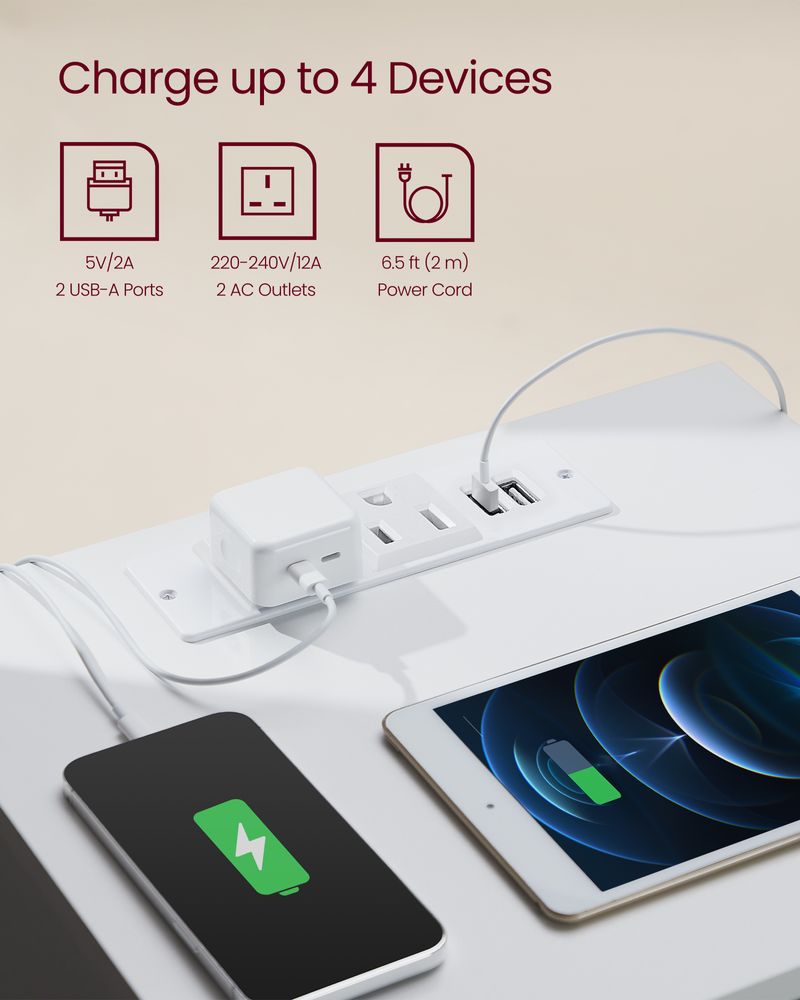 Nightstand With Charging Station - Modern Design - Bedside Table