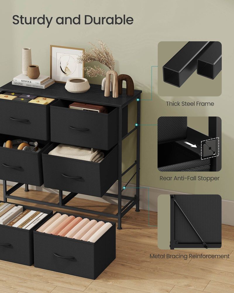 Dresser For Bedroom - Storage Organizer - TV Stand With Drawers