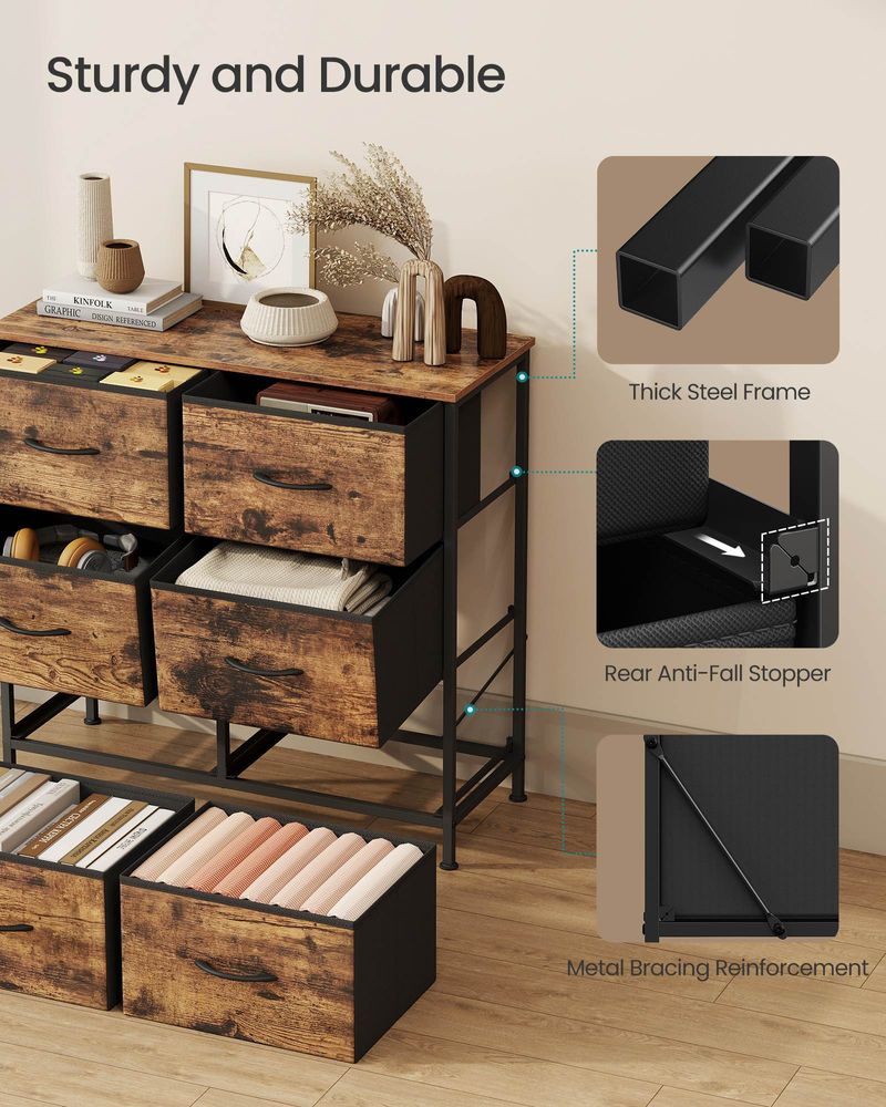 Dresser For Bedroom - Storage Organizer - TV Stand With Drawers