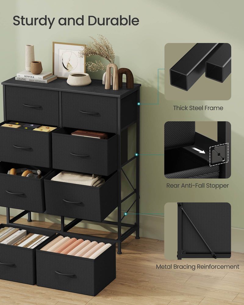 Dresser For Bedroom - Storage Organizer - TV Stand With Drawers