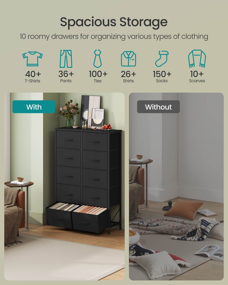 Dresser For Bedroom - Storage Organizer - TV Stand With Drawers