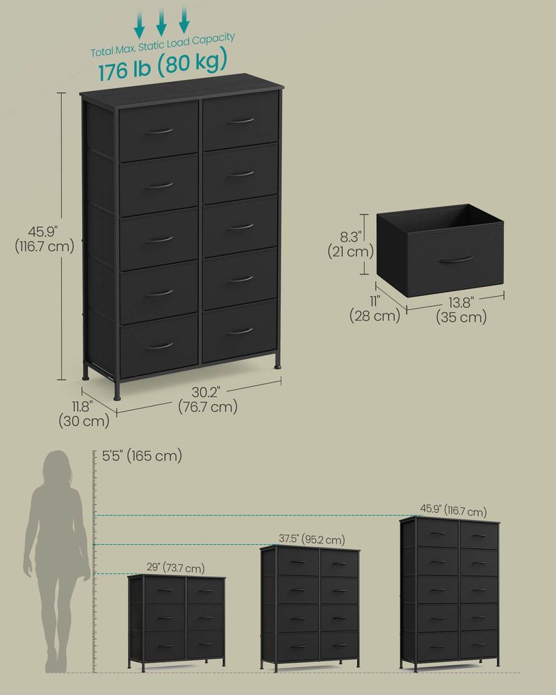 Dresser For Bedroom - Storage Organizer - TV Stand With Drawers