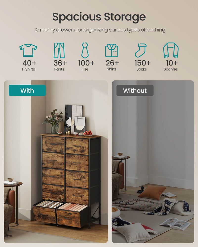 Dresser For Bedroom - Storage Organizer - TV Stand With Drawers