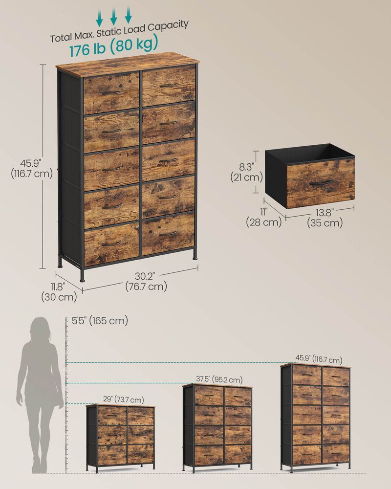 Dresser For Bedroom - Storage Organizer - TV Stand With Drawers