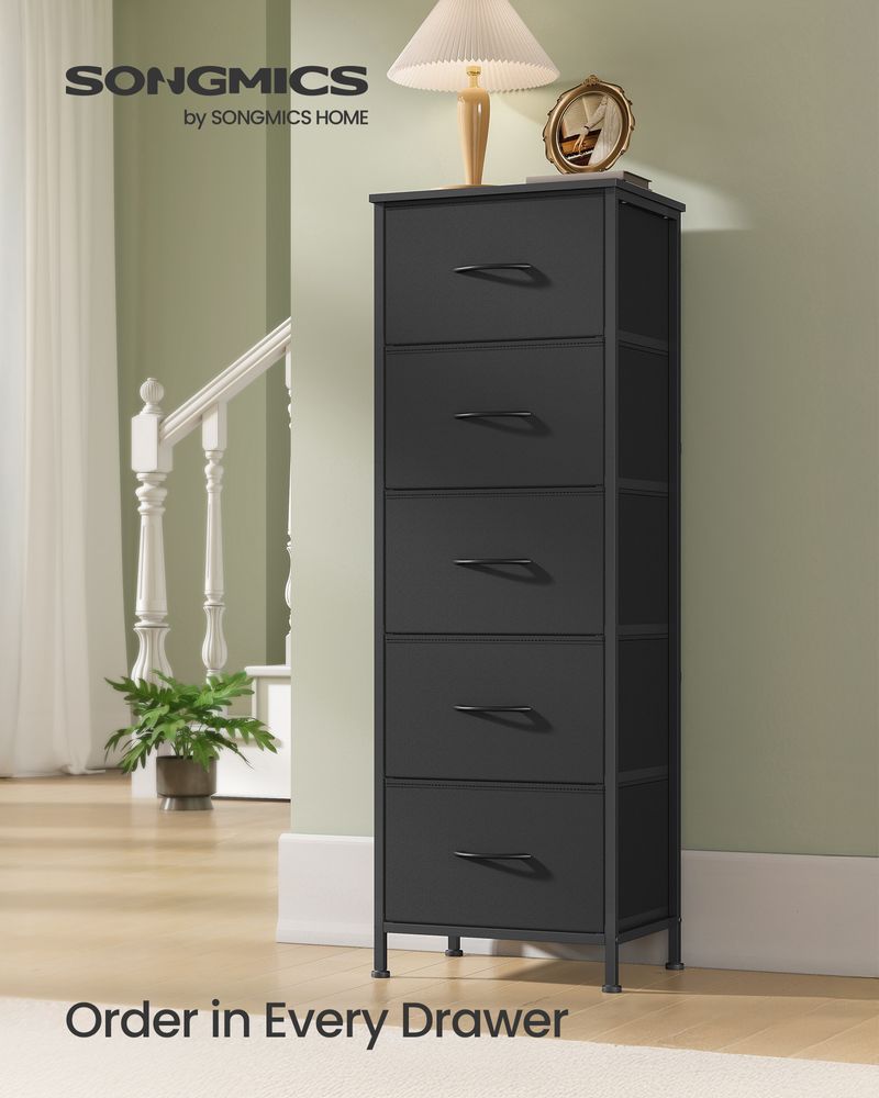 5 Drawer Dresser - Steel Frame - 46 Inch Tall Storage Organizer